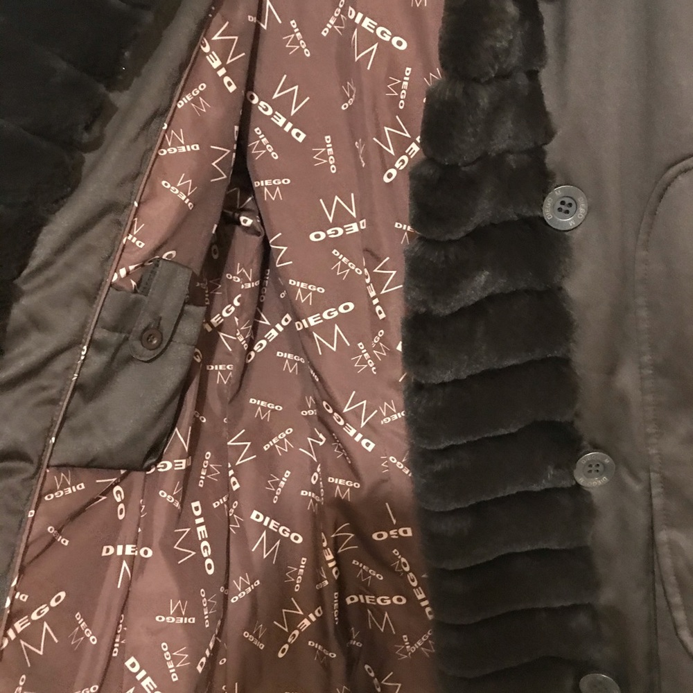 Diego M Brown Jacket with Hood - Picture 8 of 8